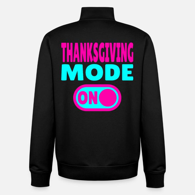 Mode Thanksgiving activé - Sweat zippé unisexe en coton bio Stanley/Stella - noir