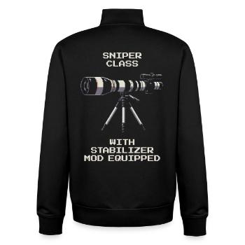 Sniper-Klasse | Teleobjektiv mit Stabi - Unisex Organic Zip Sweatshirt von Stanley/Stella - Schwarz - Hinten - AI Model Male 185 light (185cm)