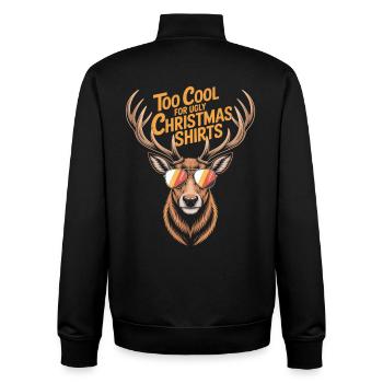 Deer with antlers Ugly christmas - Unisex Organic Zip Sweatshirt by Stanley/Stella - black - Back - AI Model Male 185 light (185cm)