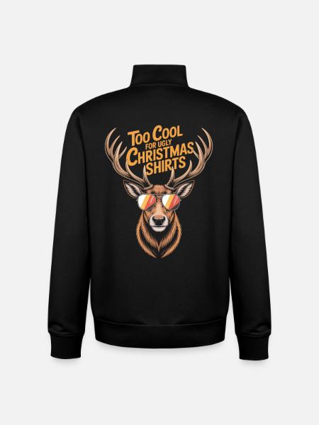 Hirsch mit Geweih Ugly christmas - Unisex Organic Zip Sweatshirt von Stanley/Stella - Schwarz