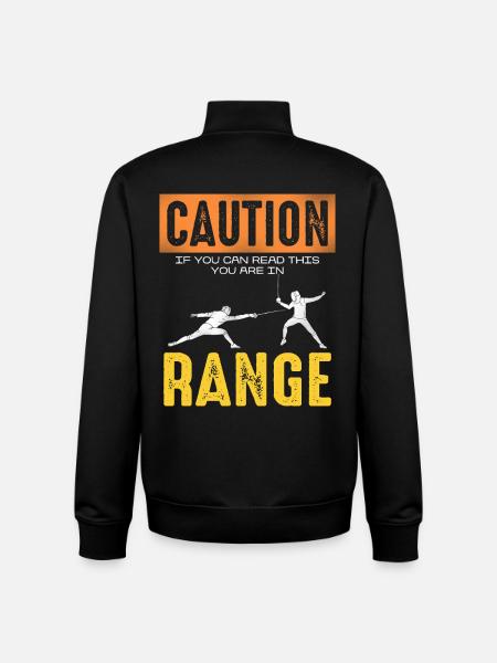 Attention Range Fencing Meme - Unisex Organic Zip Sweatshirt by Stanley/Stella - black
