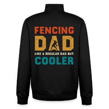 Escrime papa plus cool que papa ordinaire - Sweat zippé unisexe en coton bio Stanley/Stella - noir - Dos - AI Model Male 185 light (185cm)
