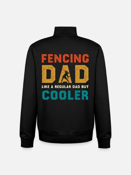 Fencing Dad Cooler Than Regular Dad - Unisex Organic Zip Sweatshirt by Stanley/Stella - black