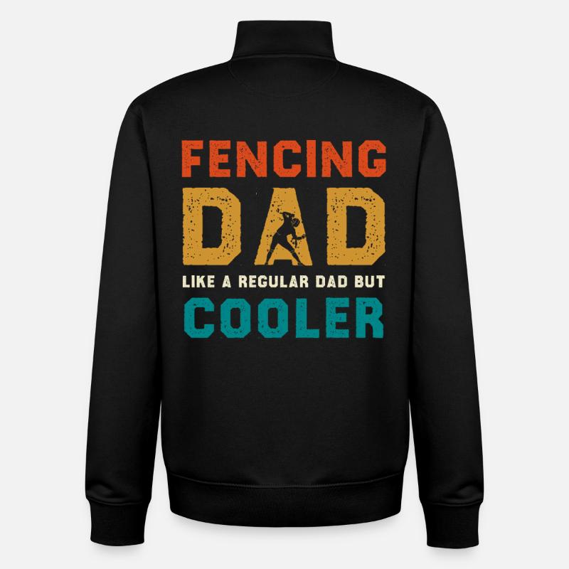 Fencing Dad Cooler Than Regular Dad - Unisex Organic Zip Sweatshirt von Stanley/Stella - Schwarz