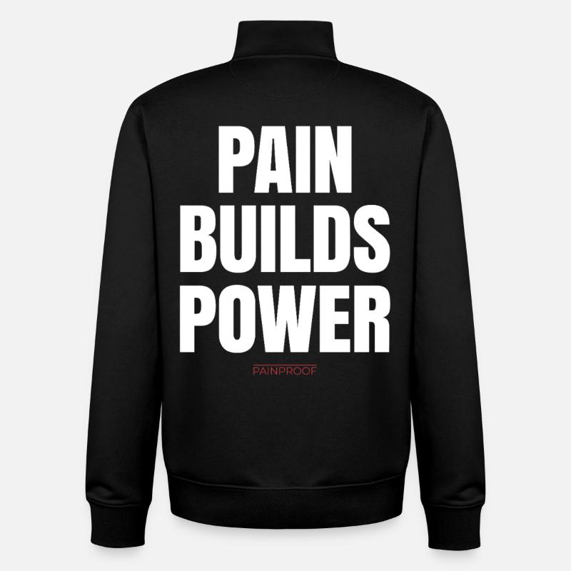 Schmerz baut Kraft auf - Unisex Organic Zip Sweatshirt von Stanley/Stella - Schwarz