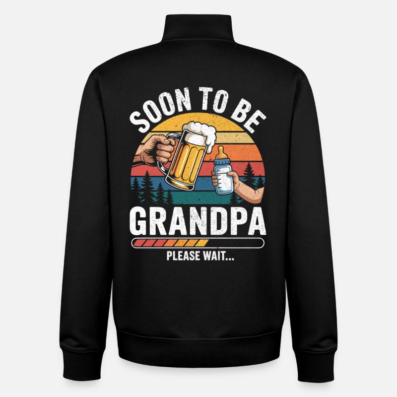 Werdender Opa loading zukünftiger Großvater - Unisex Organic Zip Sweatshirt von Stanley/Stella - Schwarz