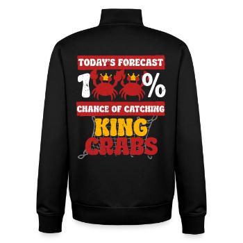 Crabe royal d’Alaska - Sweat zippé unisexe en coton bio Stanley/Stella - noir - Dos - AI Model Male 185 light (185cm)