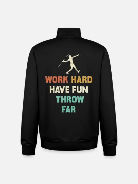 Hart arbeiten, weit werfen Motiv - Unisex Organic Zip Sweatshirt von Stanley/Stella - Schwarz