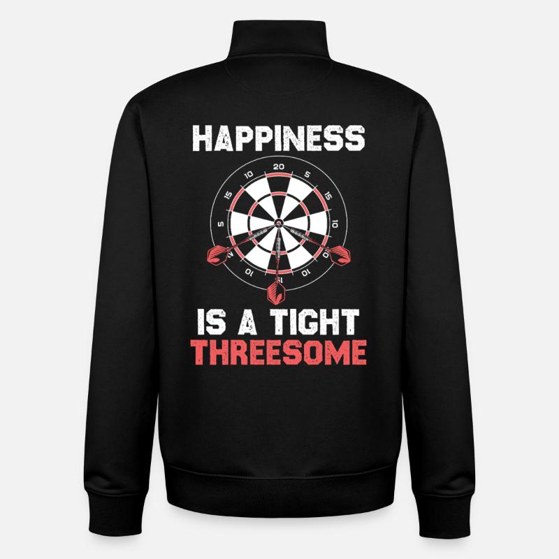Happiness ist ein enger Dreier - Unisex Organic Zip Sweatshirt von Stanley/Stella - Schwarz