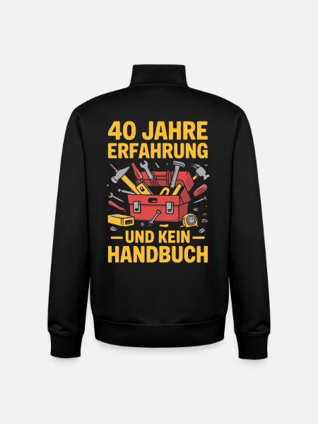 40 Jahre Erfahrung – Kein Handbuch - Unisex Organic Zip Sweatshirt von Stanley/Stella - Schwarz