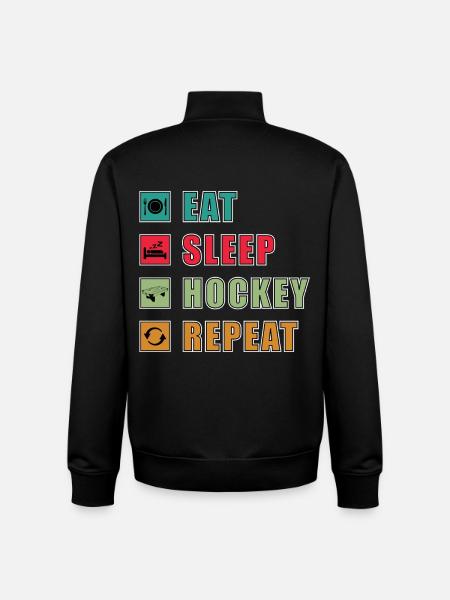 Manger dormir hockey Répéter - Sweat zippé unisexe en coton bio Stanley/Stella - noir