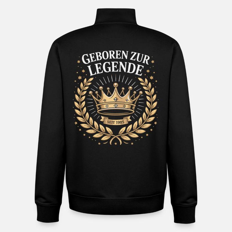 Geboren zur Legende Krone - Unisex Organic Zip Sweatshirt von Stanley/Stella - Schwarz