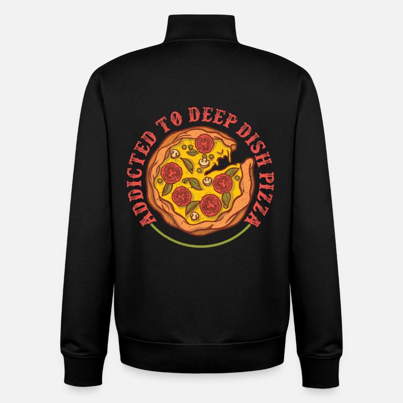 Deep Dish Pizza Chicargo - Unisex Organic Zip Sweatshirt by Stanley/Stella - black