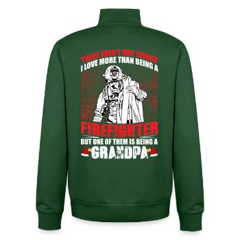 Feuerwehr Opa - Unisex Organic Zip Sweatshirt von Stanley/Stella - Flaschengrün - Hinten - AI Model Male 185 dark (185cm)