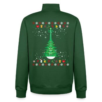 Sapin de Noël violon - Sweat zippé unisexe en coton bio Stanley/Stella - vert bouteille - Dos - AI Model Male 185 dark (185cm)