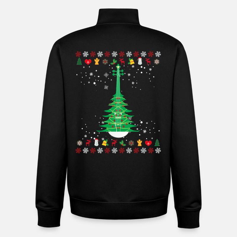 Geige Weihnachtsbaum - Unisex Organic Zip Sweatshirt von Stanley/Stella - Schwarz