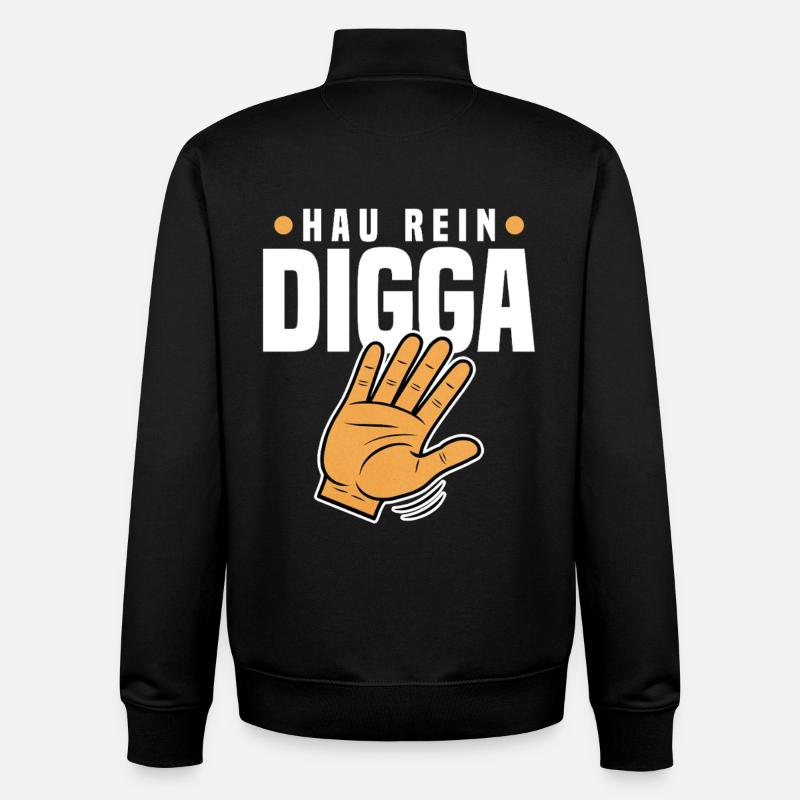 Hau in Digga - Sweat zippé unisexe en coton bio Stanley/Stella - noir