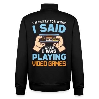 Gaming - Unisex Organic Zip Sweatshirt von Stanley/Stella - Schwarz - Hinten - AI Model Male 185 light (185cm)