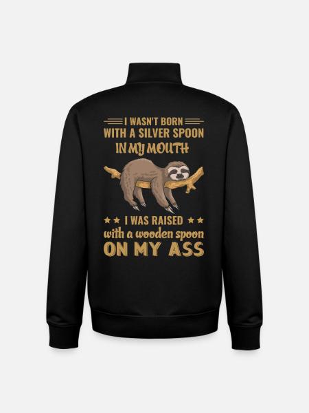 Sloth Funny Saying - Unisex Organic Zip Sweatshirt by Stanley/Stella - black