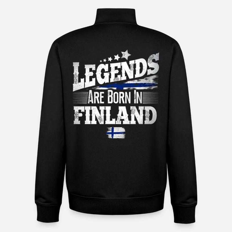 Finlande - Sweat zippé unisexe en coton bio Stanley/Stella - noir