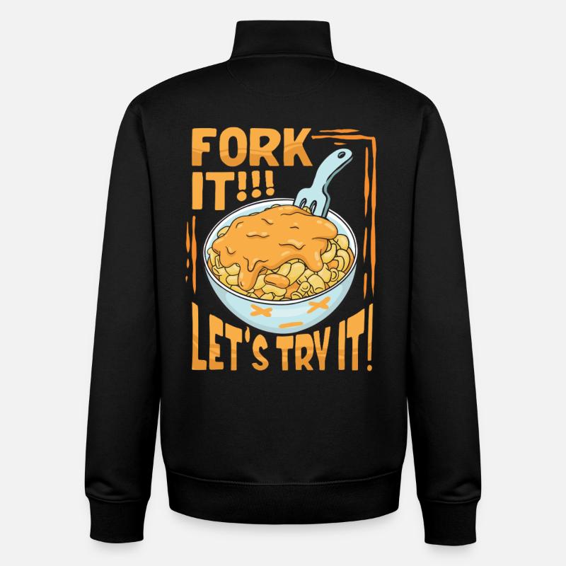 Mac n Cheese Fork It - Unisex Organic Zip Sweatshirt by Stanley/Stella - black