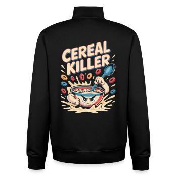 Retro Frühstück - Unisex Organic Zip Sweatshirt von Stanley/Stella - Schwarz - Hinten - AI Model Male 185 light (185cm)