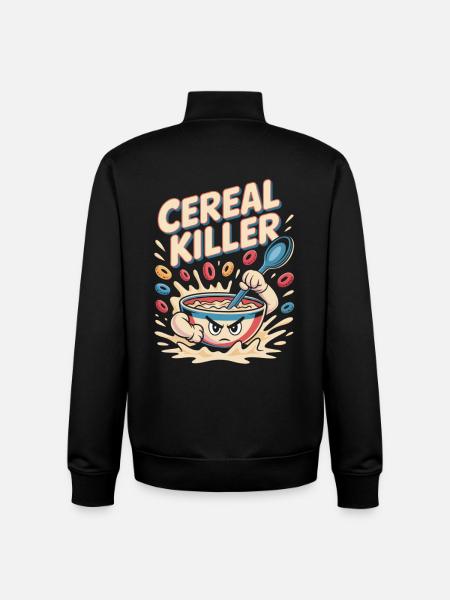 Retro Breakfast - Unisex Organic Zip Sweatshirt by Stanley/Stella - black