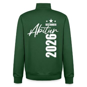 Baccalauréat réussi en 2026 - examen - succès - Sweat zippé unisexe en coton bio Stanley/Stella - vert bouteille - Dos - AI Model Male 185 dark (185cm)