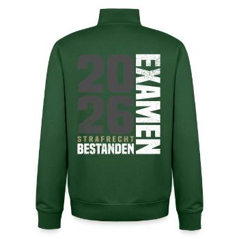 Examen de droit pénal 2026 - Sweat zippé unisexe en coton bio Stanley/Stella - vert bouteille - Dos - AI Model Male 185 dark (185cm)