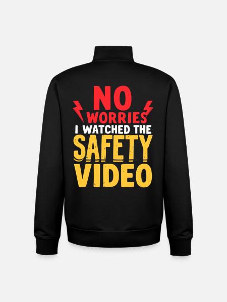 SafetyVideo Humour Dire - Sweat zippé unisexe en coton bio Stanley/Stella - noir