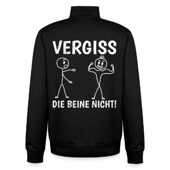 Strichmännchen BEINE NICHT VERGESSEN Lustiges - Unisex Organic Zip Sweatshirt von Stanley/Stella - Schwarz - Hinten - AI Model Male 185 light (185cm)