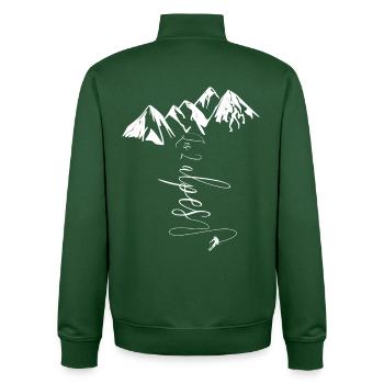 Les 2 Alpes Ski Glacier Freeride Isère Resort - Unisex Organic Zip Sweatshirt von Stanley/Stella - Flaschengrün - Hinten - AI Model Male 185 dark (185cm)