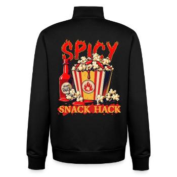 Pop-corn à la sauce chili - Sweat zippé unisexe en coton bio Stanley/Stella - noir - Dos - AI Model Male 185 light (185cm)