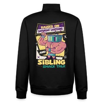 Siblings Brother Sister - Unisex Organic Zip Sweatshirt by Stanley/Stella - black - Back - AI Model Male 185 light (185cm)