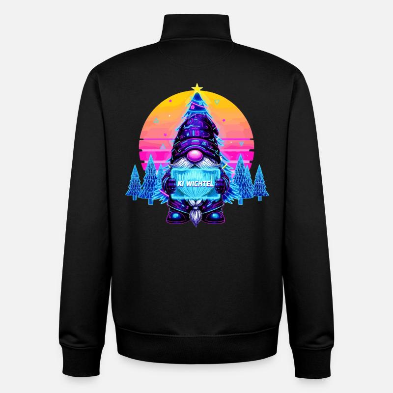 KI WICHTEL - Synthwave Retrowave 80s - Unisex Organic Zip Sweatshirt von Stanley/Stella - Schwarz