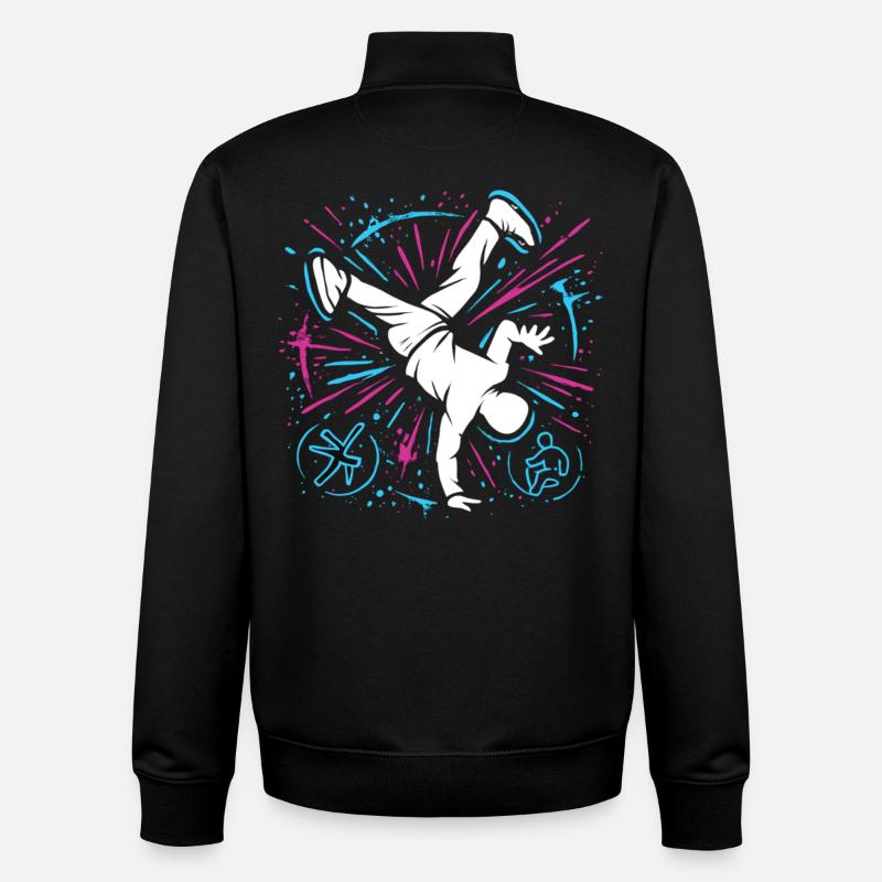 Breakdance Explosion – Danse streetstyle - Sweat zippé unisexe en coton bio Stanley/Stella - noir