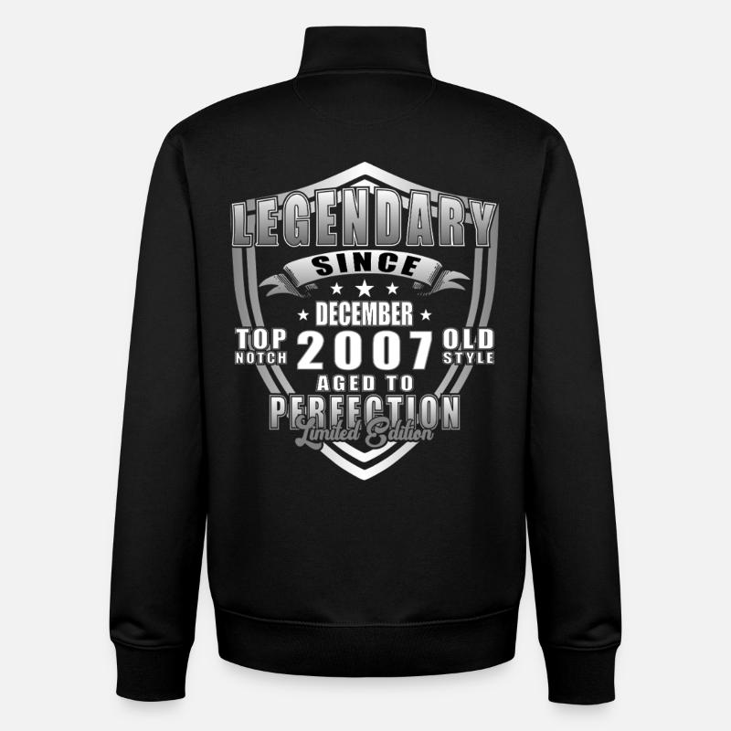 Dezember 2007 Jubiläum 2007 Legenden Dezember - Unisex Organic Zip Sweatshirt von Stanley/Stella - Schwarz