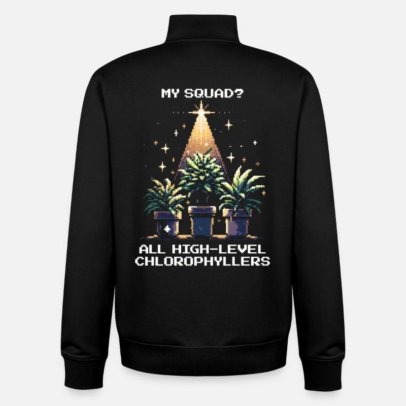 High-Level Chlorophyllers | Pflanzen Squad Spruch - Unisex Organic Zip Sweatshirt von Stanley/Stella - Schwarz