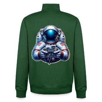Astronaute Gaming Gamer - Sweat zippé unisexe en coton bio Stanley/Stella - vert bouteille - Dos - AI Model Male 185 dark (185cm)