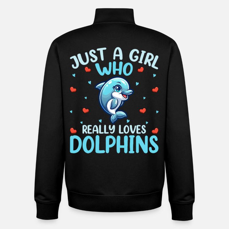 Dolphin - Unisex Organic Zip Sweatshirt by Stanley/Stella - black