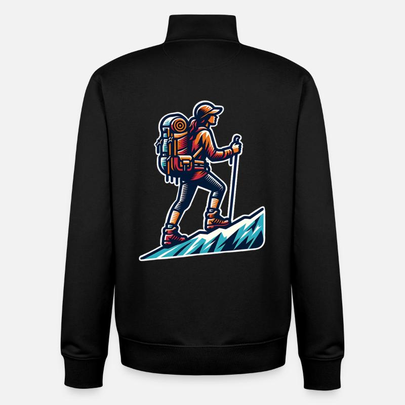 Alpiniste - Sweat zippé unisexe en coton bio Stanley/Stella - noir