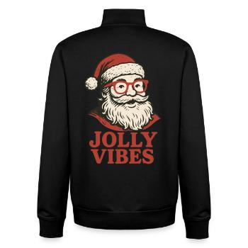 Santa Jolly Vibes Christmas Holiday Fun - Unisex Organic Zip Sweatshirt by Stanley/Stella - black - Back - AI Model Male 185 light (185cm)