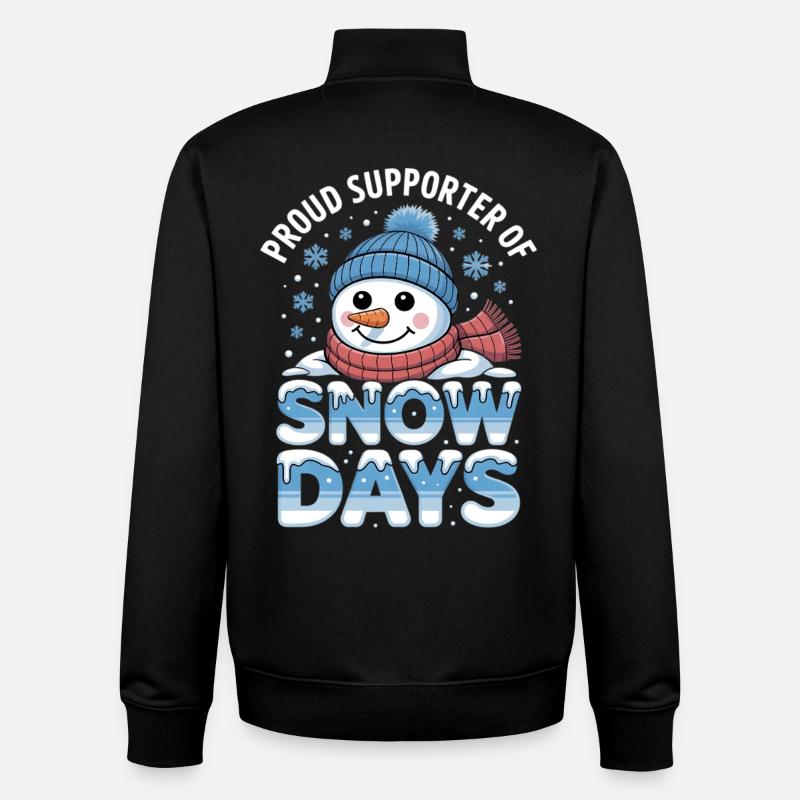 Snow Days Snowman Pride Tee - Unisex Organic Zip Sweatshirt by Stanley/Stella - black