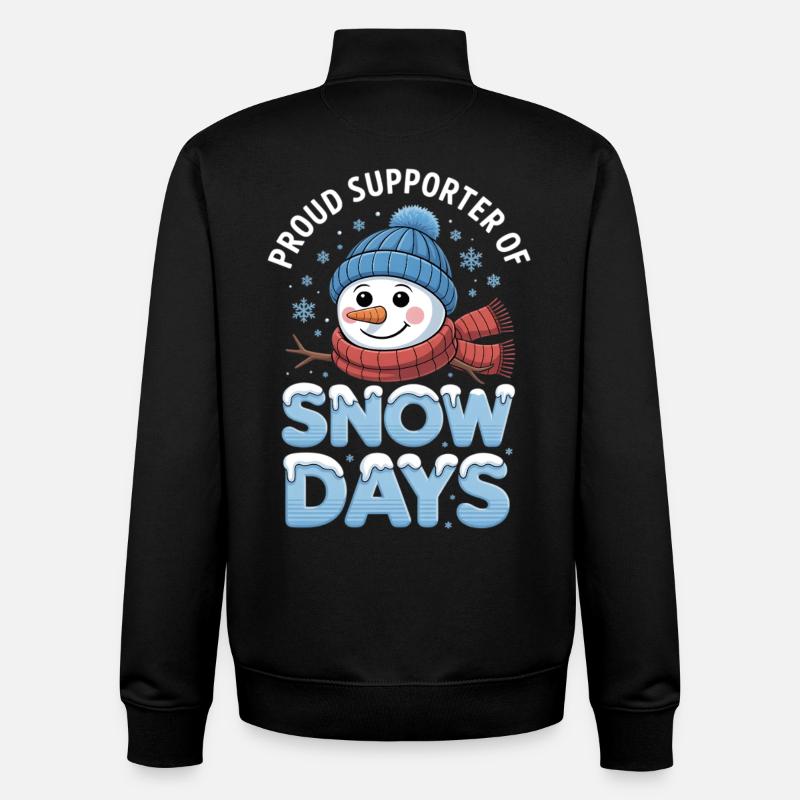 Jours de neige Snowman Supporters - Sweat zippé unisexe en coton bio Stanley/Stella - noir