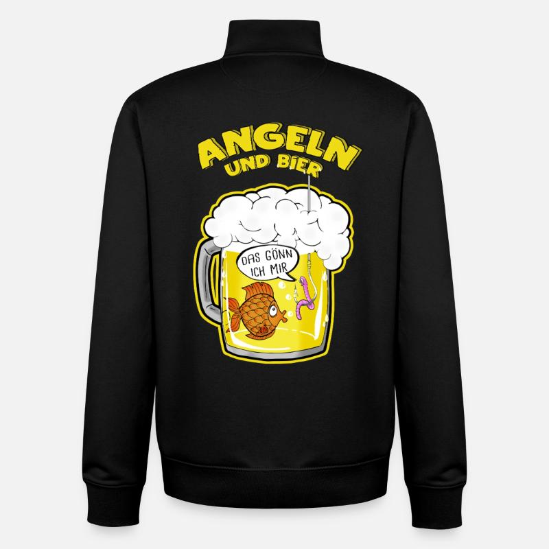 Pêche - Sweat zippé unisexe en coton bio Stanley/Stella - noir