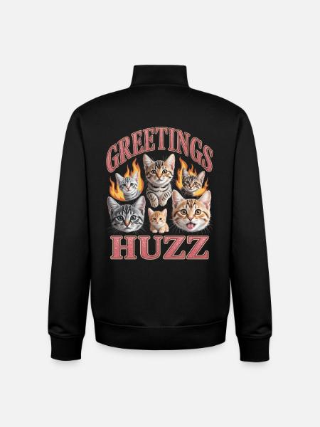 Greetings Huzz Unwearable Bootleg - Unisex Organic Zip Sweatshirt by Stanley/Stella - black