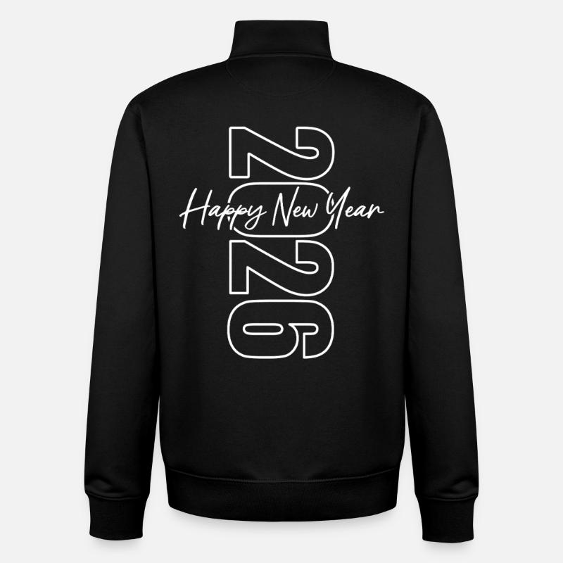 Bonne Année 2026 - Sweat zippé unisexe en coton bio Stanley/Stella - noir