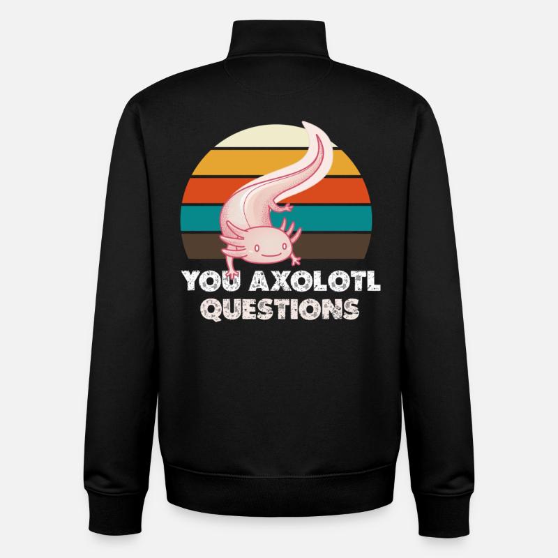 Axolotl Sunset Retro - Unisex Organic Zip Sweatshirt by Stanley/Stella - black