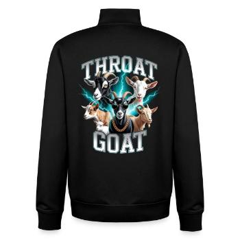 Throat Goat Meme Y2K Bootleg Unwearable - Unisex Organic Zip Sweatshirt by Stanley/Stella - black - Back - AI Model Male 185 light (185cm)