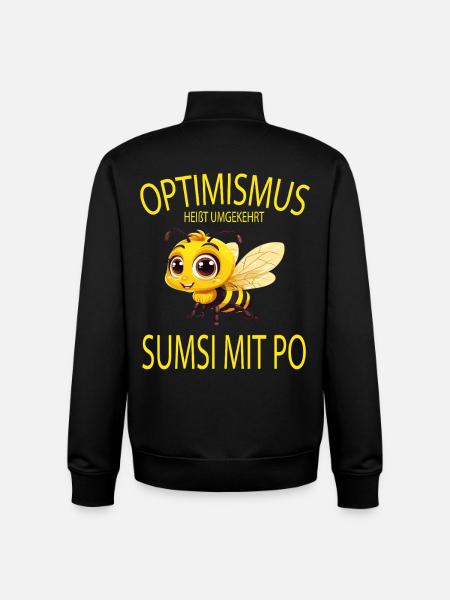 Optimismusbiene Sumsi - Unisex Organic Zip Sweatshirt von Stanley/Stella - Schwarz